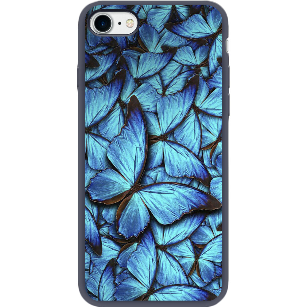 Чехол BoxFace Apple iPhone 7/8 SE  2020 лазурные бабочки Синий силикон (26205-up1550-35448)