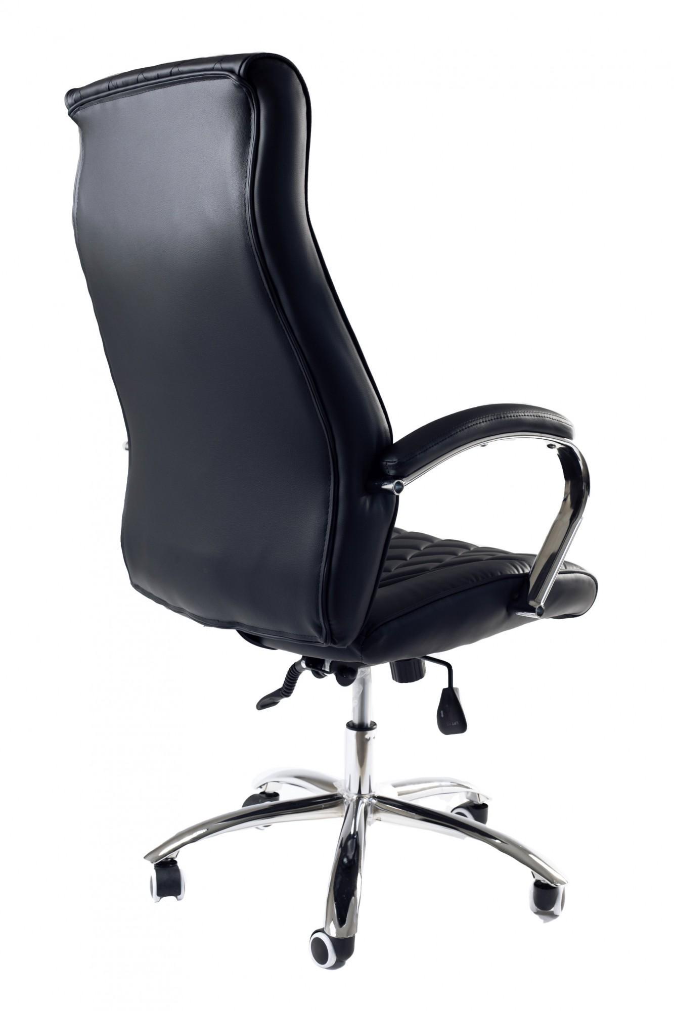 Кресло офисное компьютерное ApolloDesign хром Anyfix экокожа Черный - фото 3