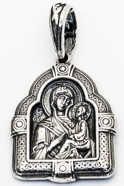 Образок серебряный Тихвинская Икона Божией Матери