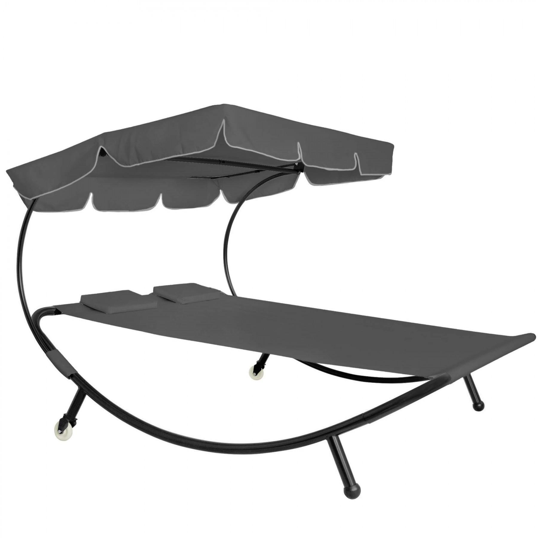 Шезлонг Springos з навісом Сірий (20057)