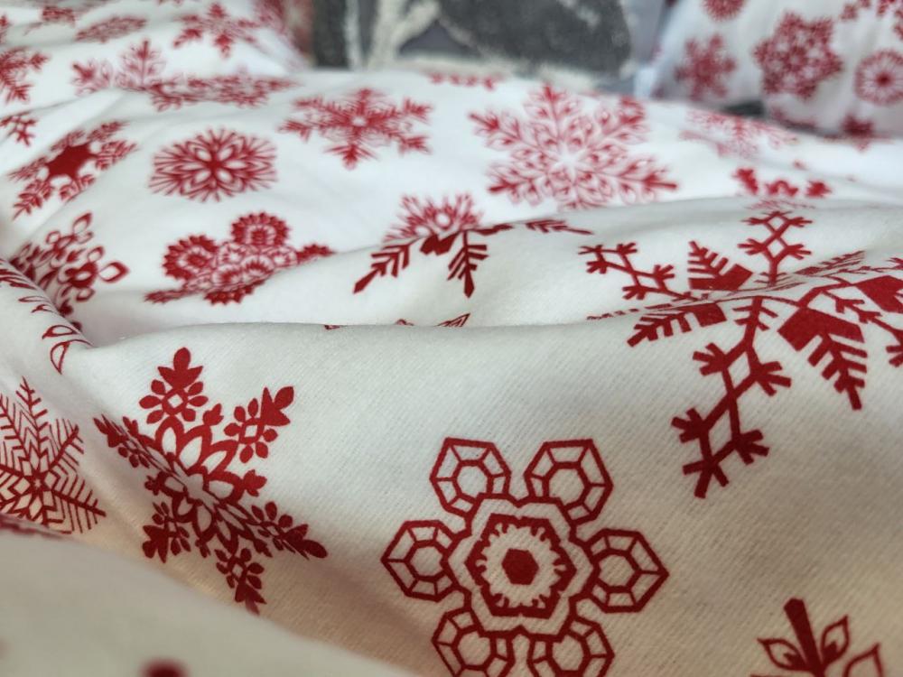 Комплект постельного белья на резинке фланель двуспальный/наволочки 50х70/70x70 см Снежинка NEW (8901) - фото 2 Комплект постельного белья на резинке фланель двуспальный/наволочки 50х70/70x70 см Снежинка NEW (8901) - фото 2