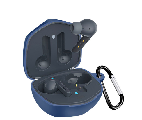 Чохол-накладка DK Silicone Candy Friendly з карабіном для Xiaomi QCY G1 Dark blue
