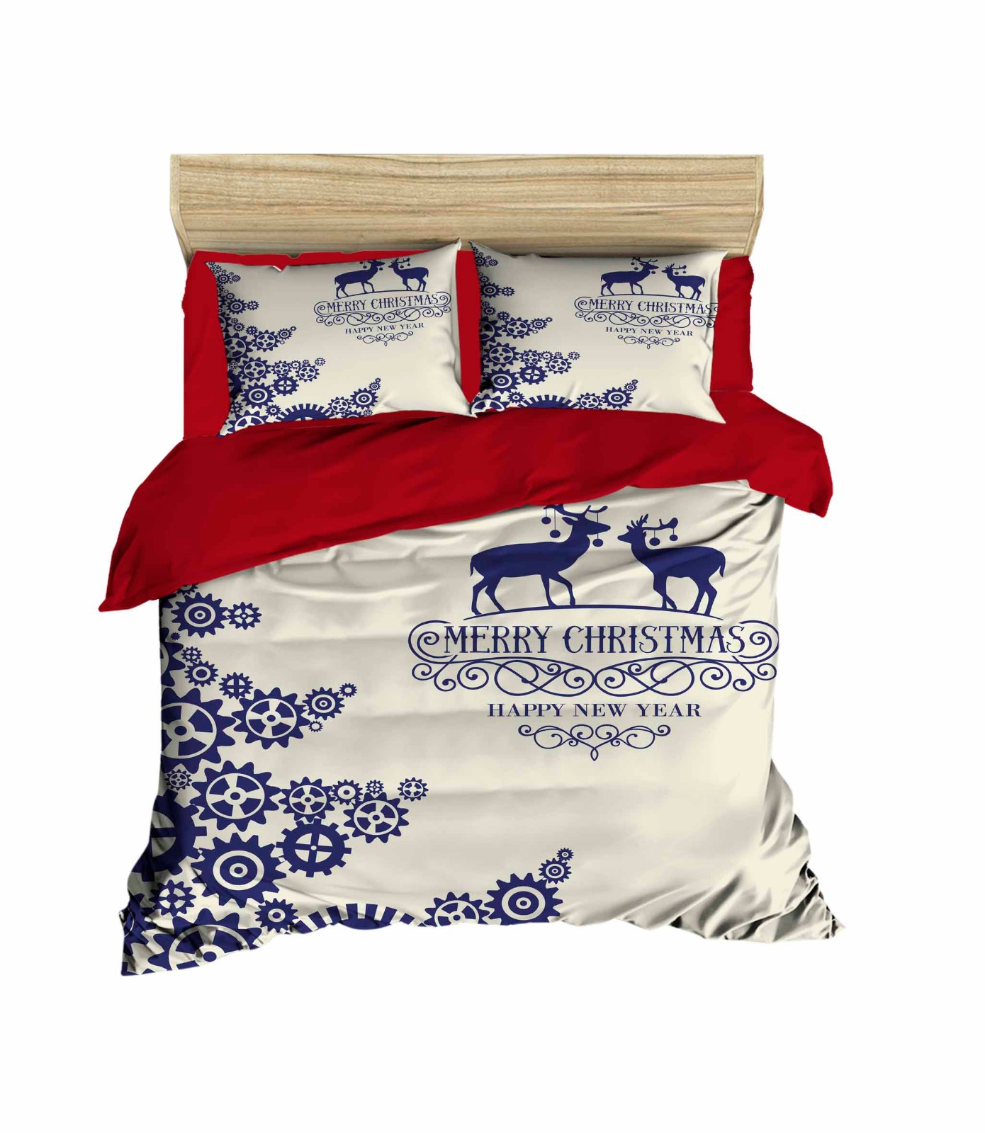 Комплект постільної білизни LIGHTHOUSE ranforce+3D Christmas Deers 200х220/4х50х70