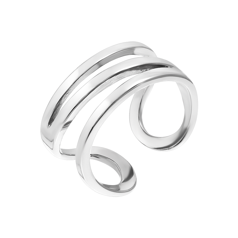 Кольцо-фаланга серебряное Линии без вставок р. 18 Кольцо-фаланга серебряное Линии без вставок р. 18