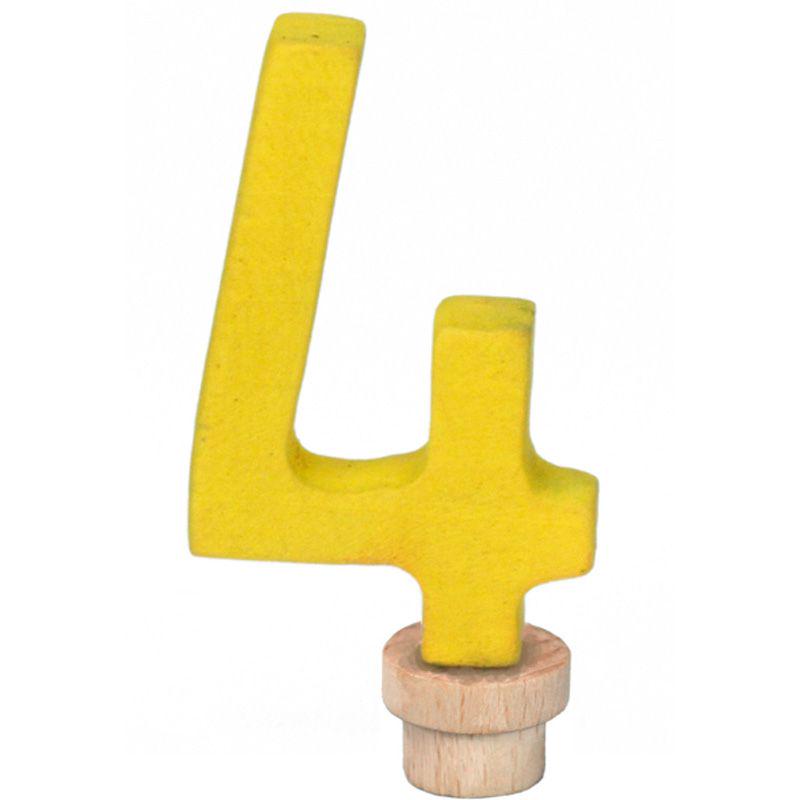 Деревянная цифра 4 Nic NIC522964 для декора праздничного торта (11314762)