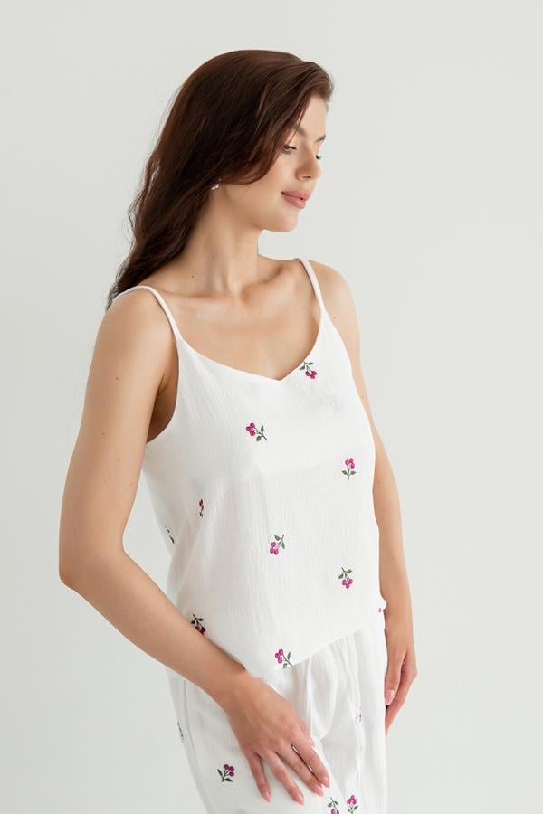 Майка з вишивкою Forli з мусліну L Blueberry (ML0082-39-70) - фото 3 Майка з вишивкою Forli з мусліну L Blueberry (ML0082-39-70) - фото 3