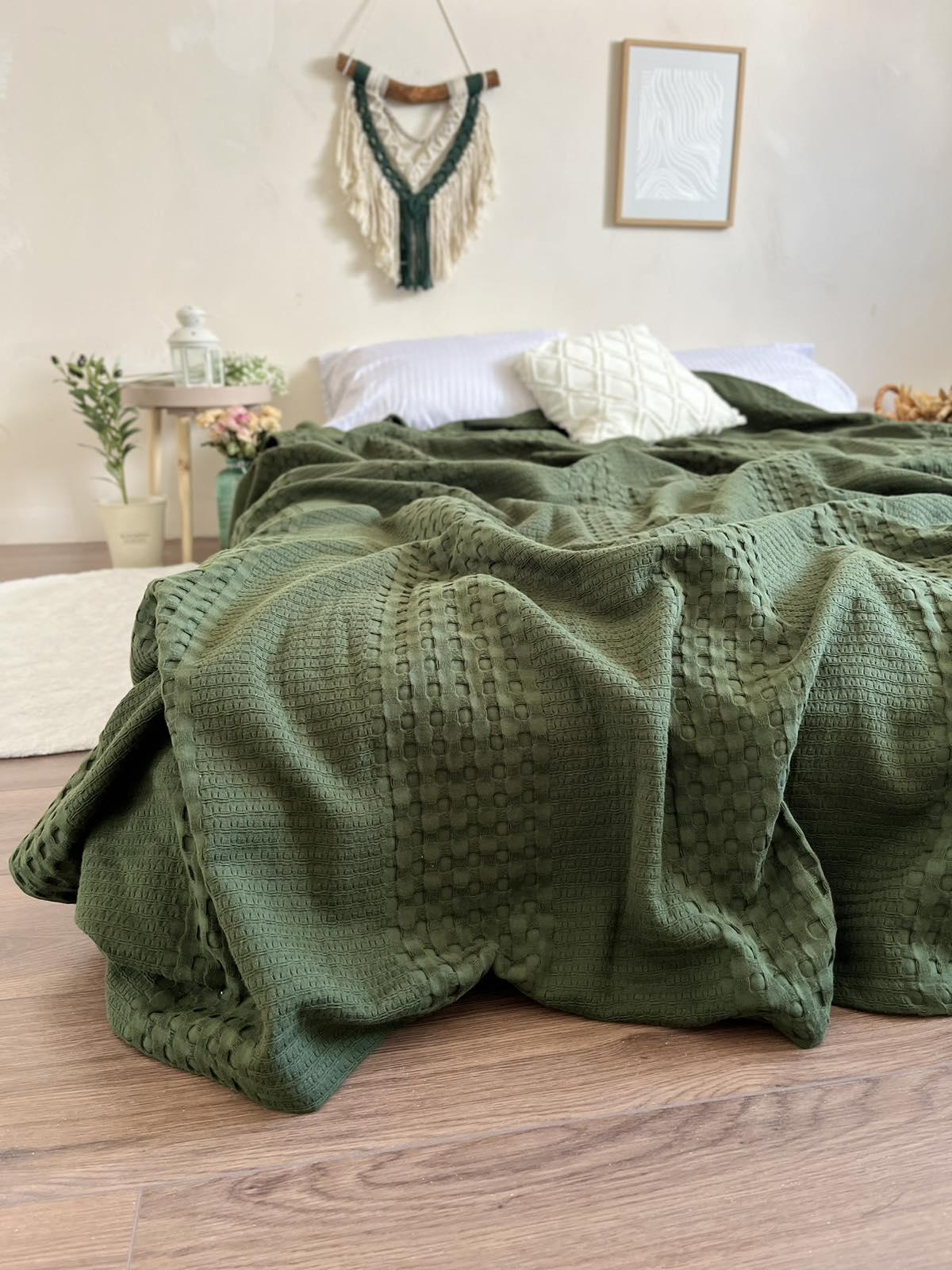 Покривало вафельне Марокко 140х200 см Зелений (18788762) - фото 5 Покривало вафельне Марокко 140х200 см Зелений (18788762) - фото 5