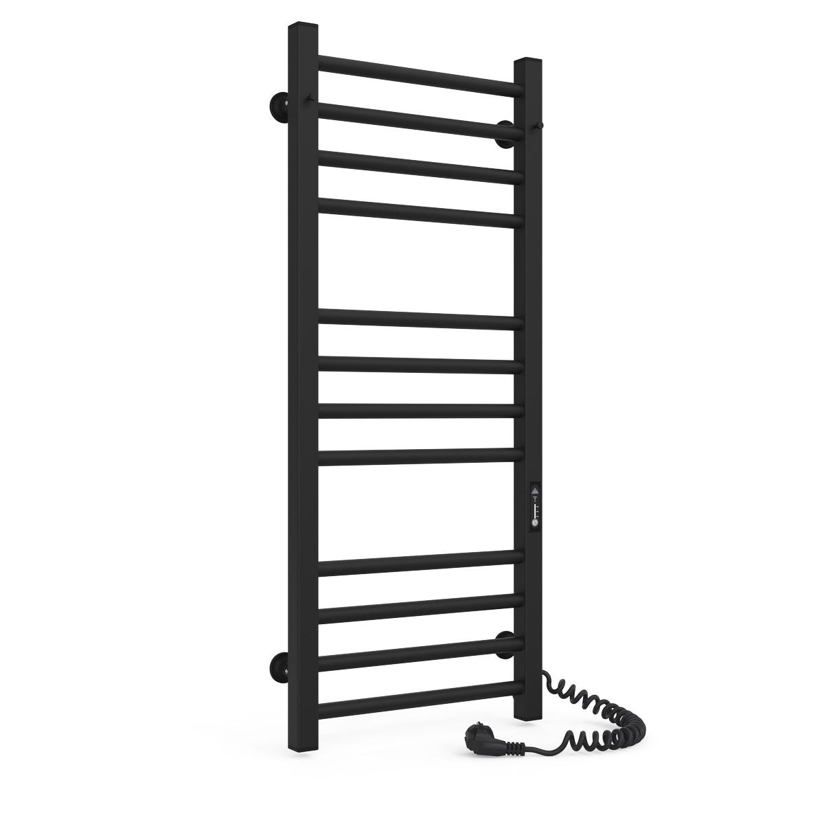 Полотенцесушитель электрический для ванной Laris Зебра Альфа ЧФЧ12 350х900 мм Е из стали Черный (147-127-73207653)