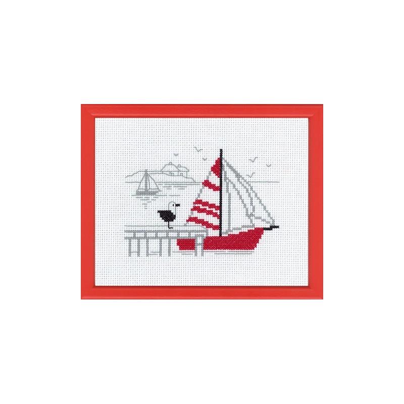 Набор для вышивания крестиком Permin 13-7121 Red boat (23539)