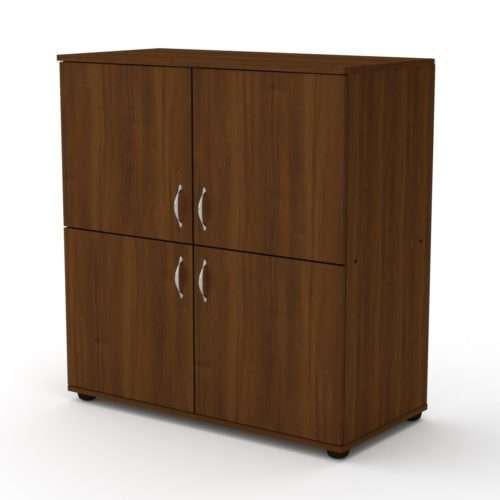 Комод Компаніт 4Д с дверями и полками для одежды 92x98x45 см Орех экко