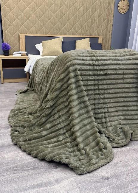 Покривало на ліжко/диван VIP Шарпей в полоску 200х230 см Болотний (87-143) - фото 5 Покривало на ліжко/диван VIP Шарпей в полоску 200х230 см Болотний (87-143) - фото 5