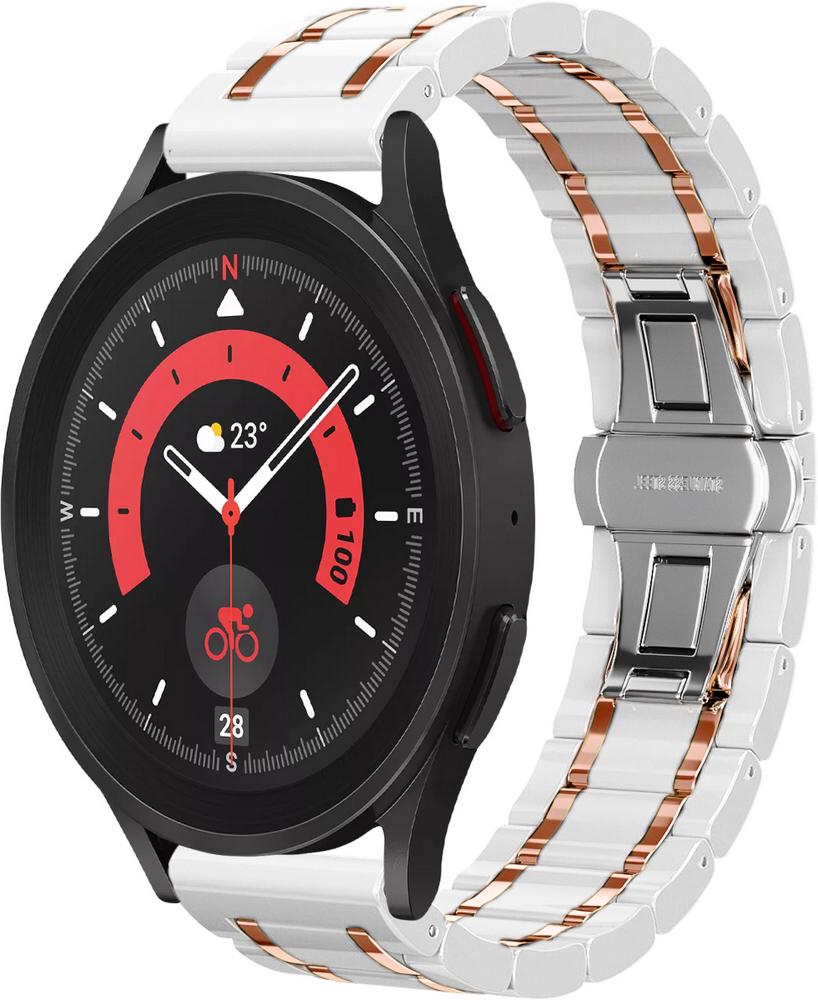 Ремешок керамический Ceramo для Galaxy Watch 5 Pro Pink/White (29197-52)