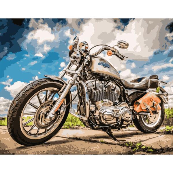 Картина за номерами Strateg Транспорт Байк 40х50 см у термопакеті (VA-2518-mt)