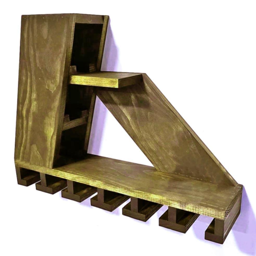 Полка для вина настенная из дерева Имабари Мускат (ПНК-006707)