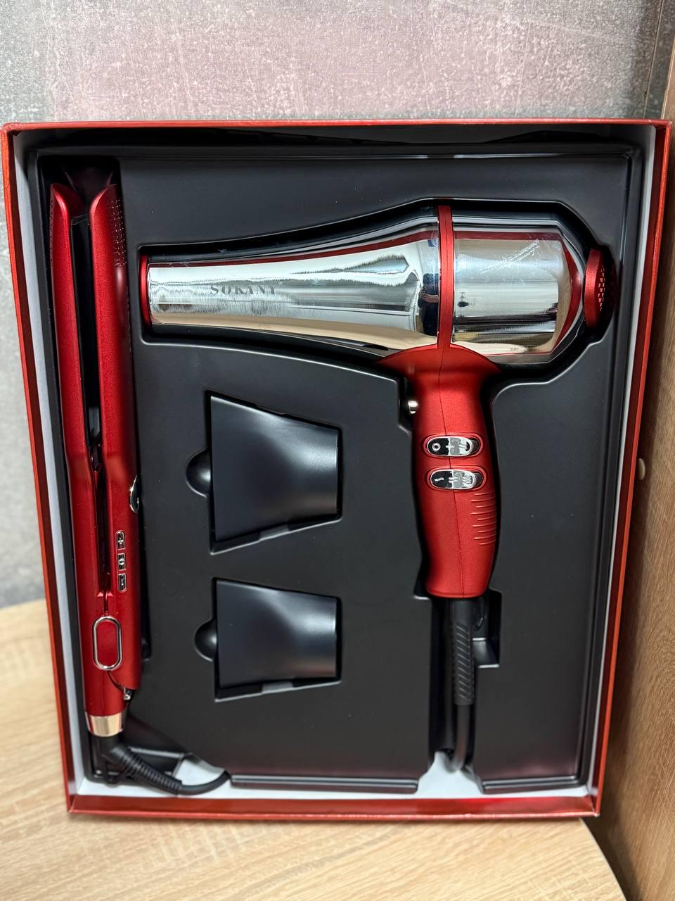 Набор для укладки волос Sokany SK-14035 в подарочной упаковке 3600 Вт Красный (31981672)