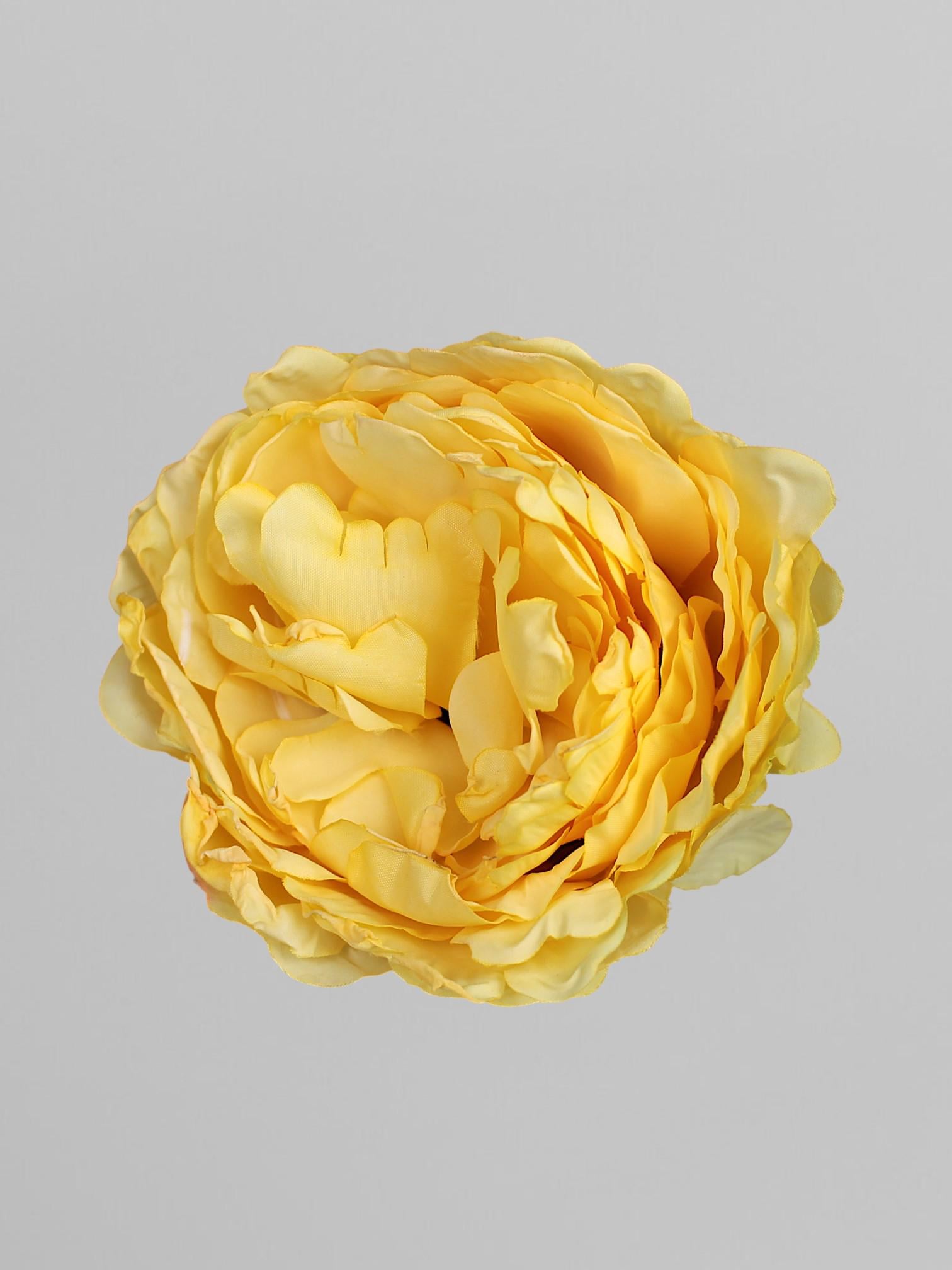 Искусственная головка пиона 10 см Желтый (К05059)