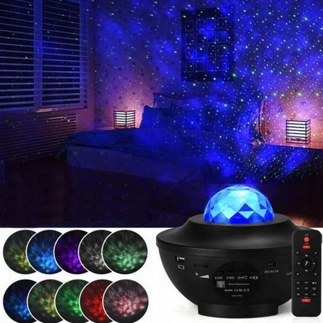 Нічник проектор зоряного неба Rias KK-790 Bluetooth з пультом 6 W Black (3_04539) - фото 5 Нічник проектор зоряного неба Rias KK-790 Bluetooth з пультом 6 W Black (3_04539) - фото 5