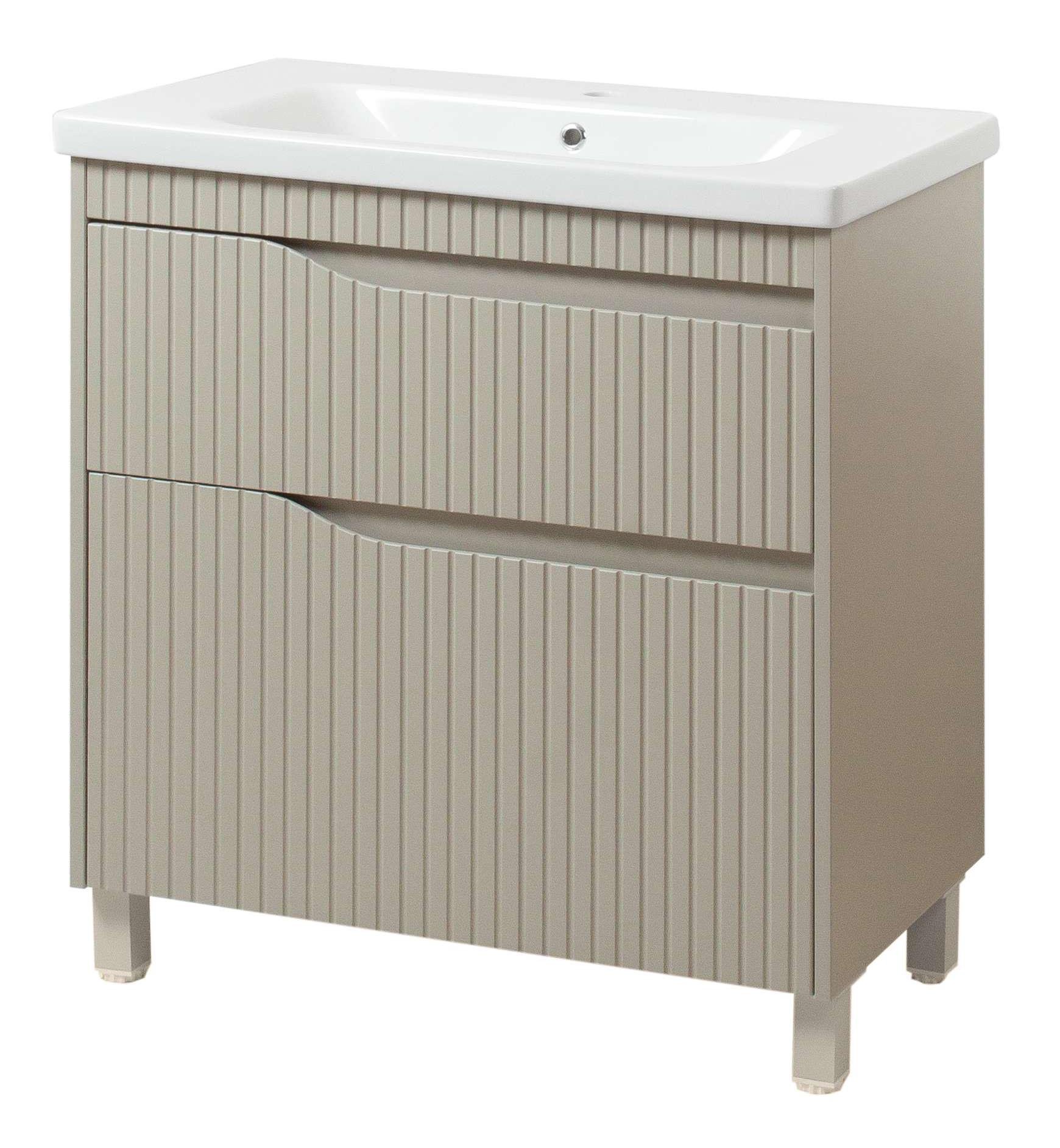 Тумба ЮВВИС Florence ТНБ-2 Д с умывальником Bolero 80 см Мокко матовый (UVV162)