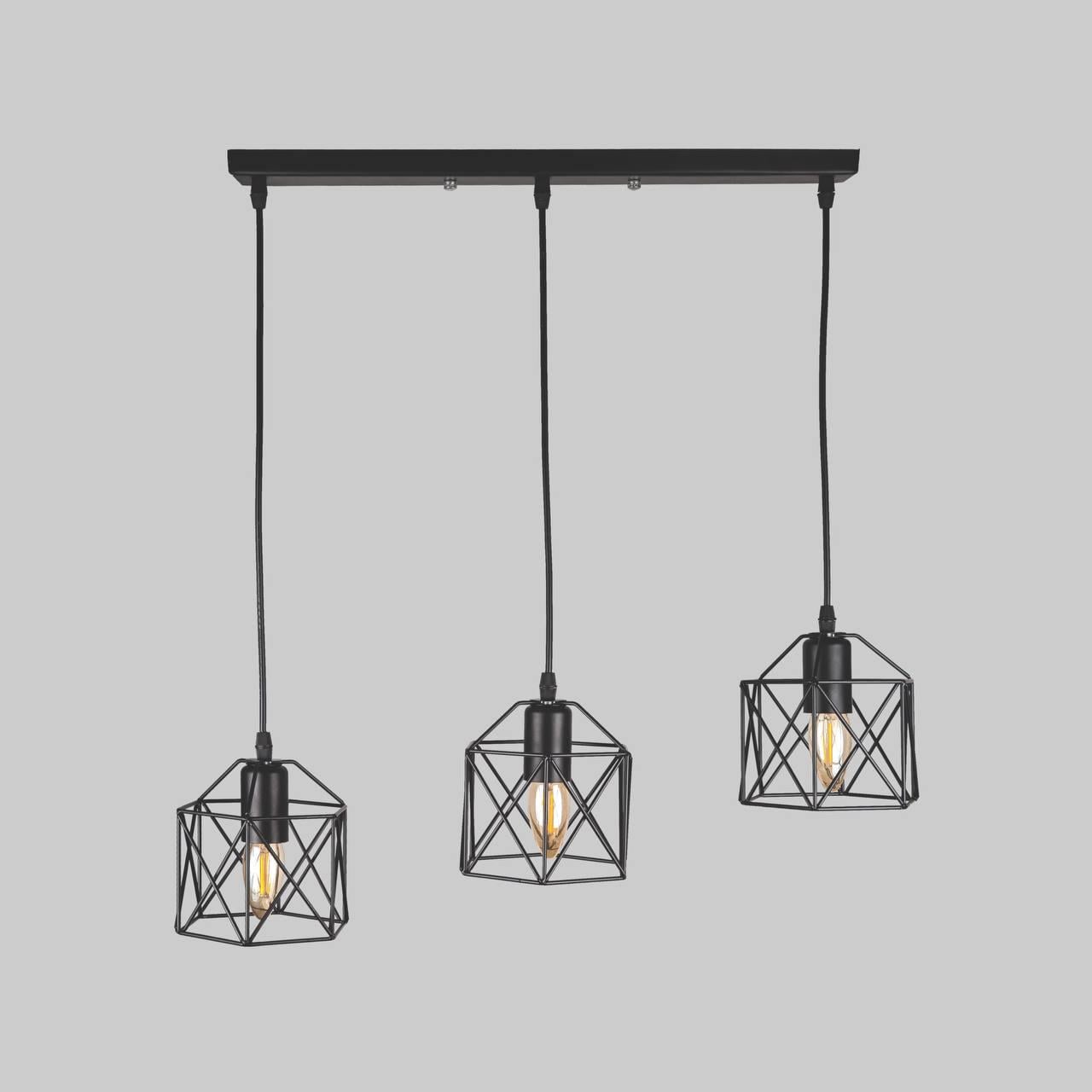 Люстра лофт 3-плафона (56-PR101F-3 BK (500)) Люстра лофт 3-плафона (56-PR101F-3 BK (500))