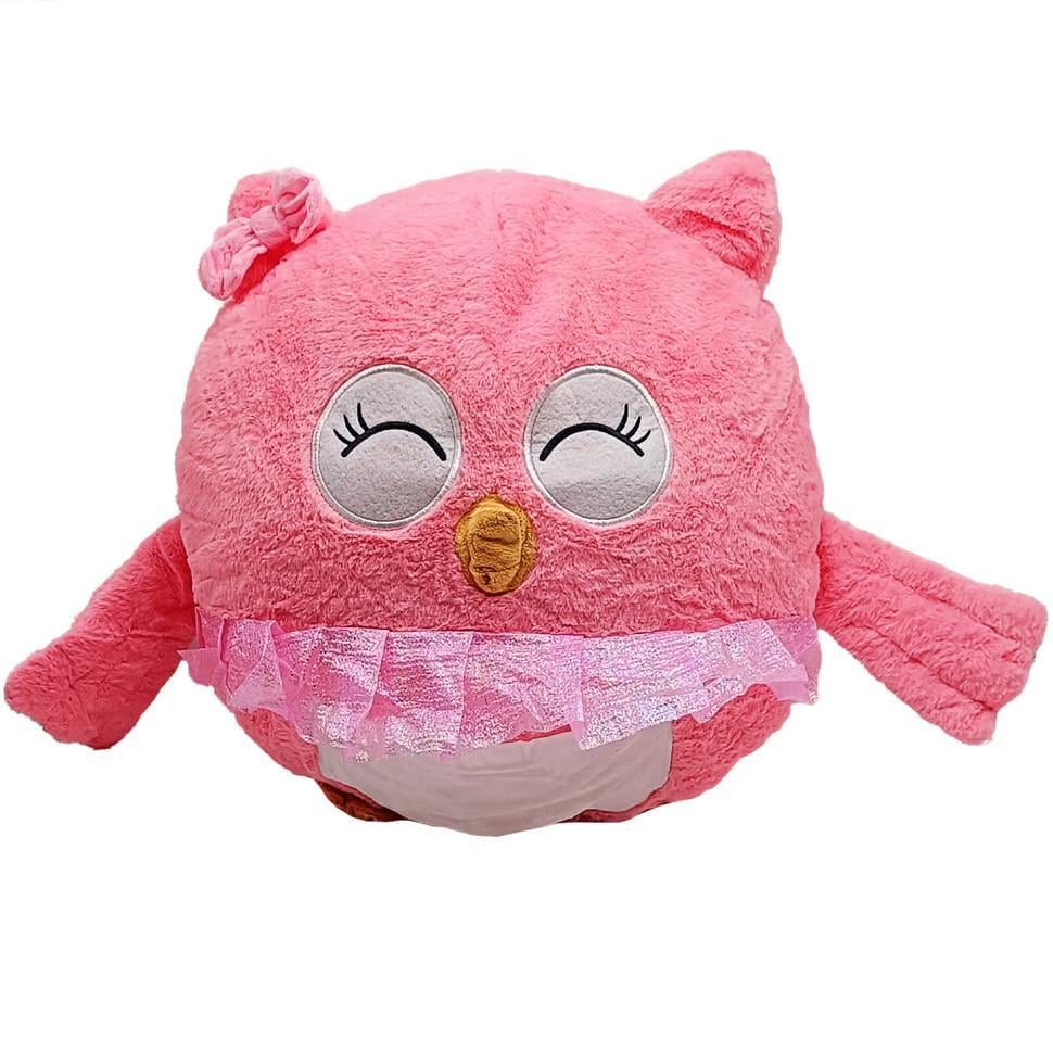 М'яка іграшка Bambi Сова L1127 з пледом 45 см Pink (RLT48740)