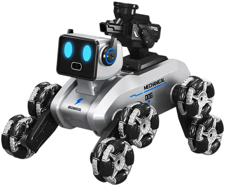 Робот-собака Mechanical Dog N29-3 на колесах радиоуправляемая и пушка стреляет водяными пулями