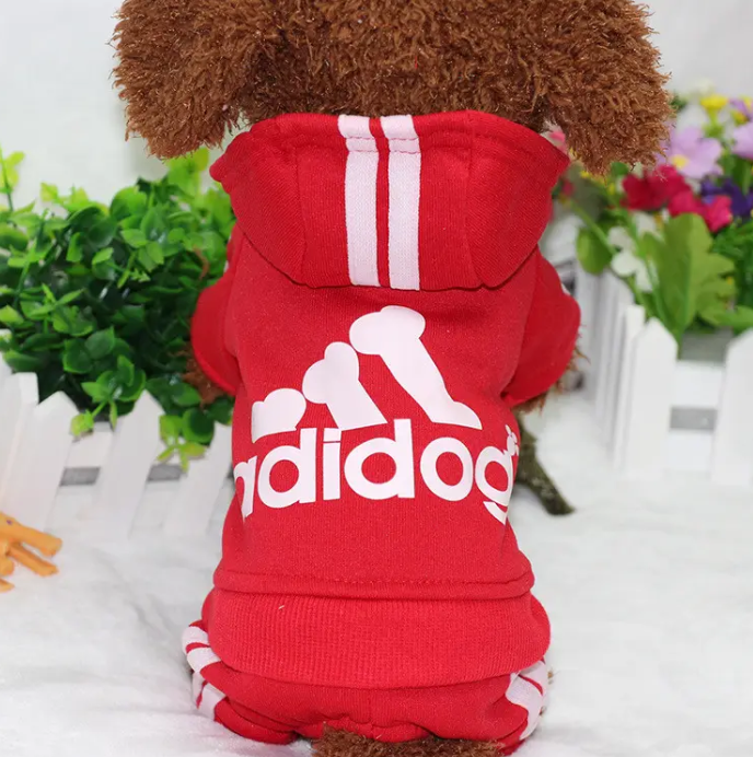 Костюм спортивный для собак Adidog на флисе и полиэстере L Красный (1C0243)