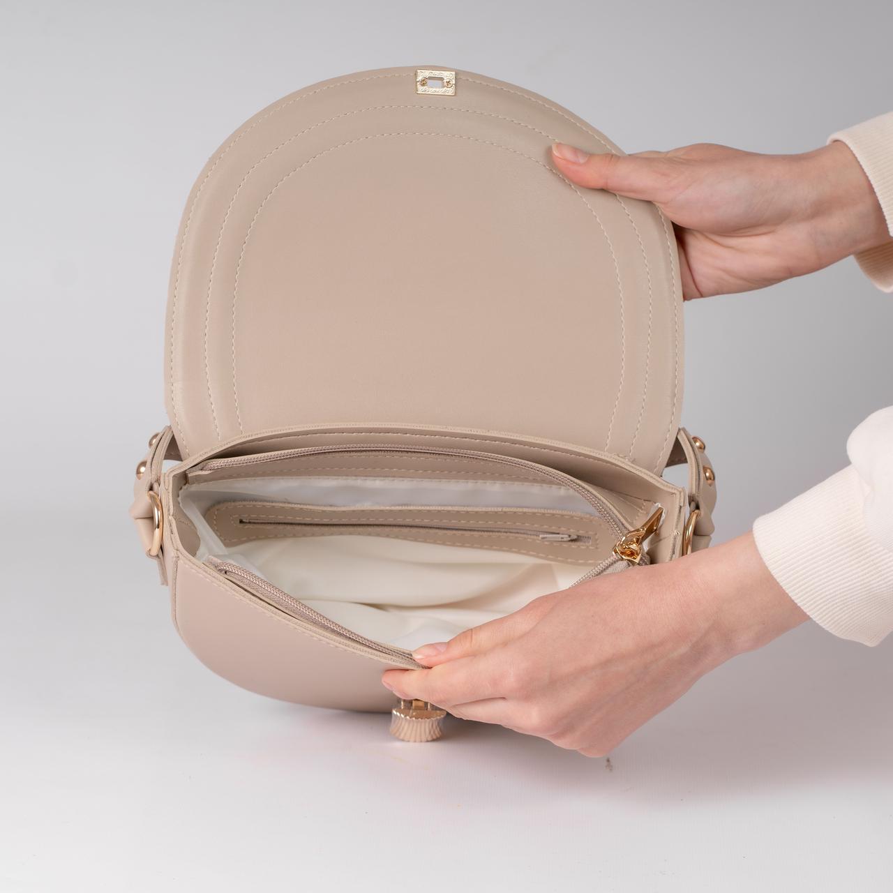 Сумка женская седло XENIA № 22-24 Бежевий - фото 3 Сумка женская седло XENIA № 22-24 Бежевий - фото 3