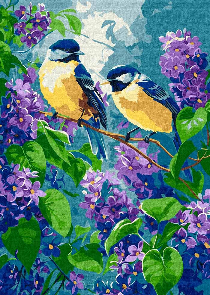 Картина по номерах Ideyka Весняний дует 30х40 см (KHO6654)