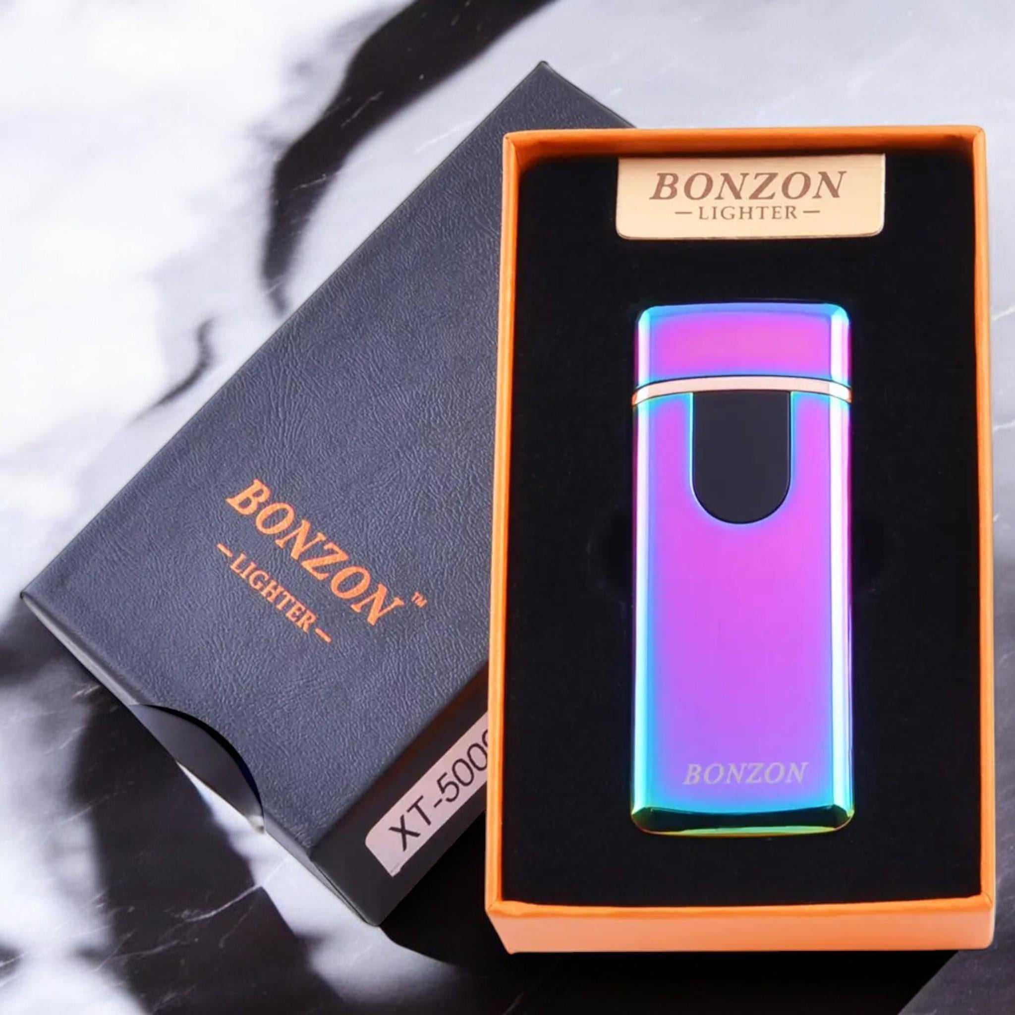 Зажигалка электроимпульсная USB Bonzon Lighter с перекрестной молнией индикатор заряда Color (L_XT5009 Color)