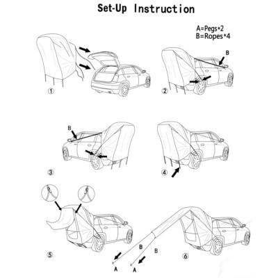 Палатка-тент для автомобиля LADUTA Car Trunk Tent Sunshade Rainproof водонепроницаемый - фото 2 Палатка-тент для автомобиля LADUTA Car Trunk Tent Sunshade Rainproof водонепроницаемый - фото 2