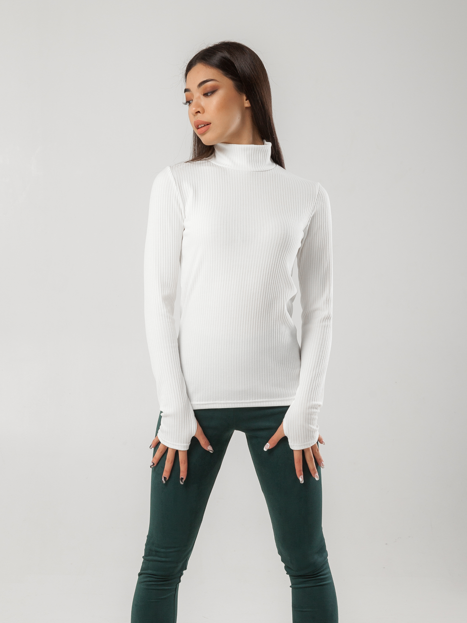 Гольф женский Nova Vega с высоким горлом и силиконом в плечах M-L Белый (3362-00131)