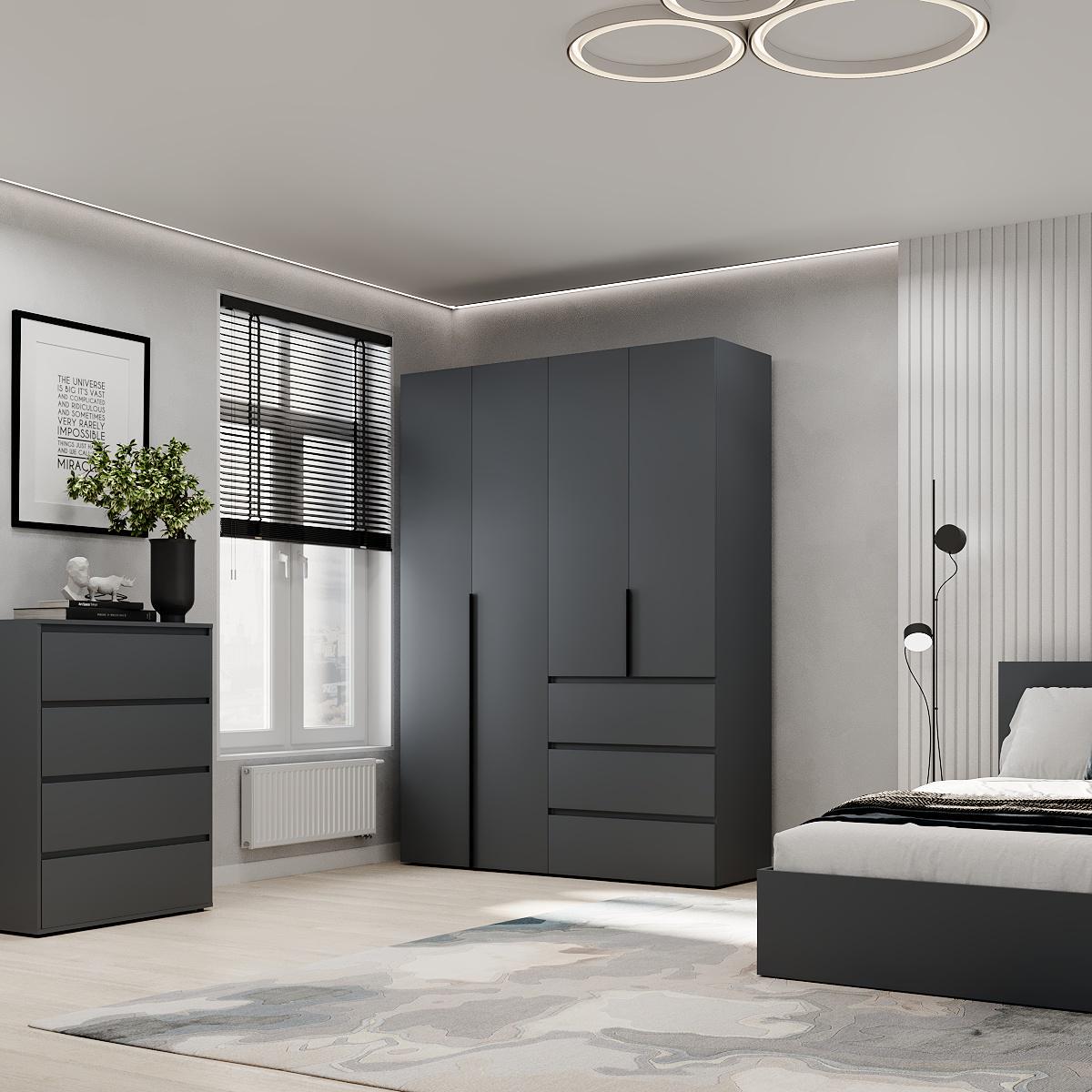 Шафа розпашна комбінована ART IN HEAD №5 Light 1600x500x2200 мм Графіт сірий (GALTK057000000) - фото 3 Шафа розпашна комбінована ART IN HEAD №5 Light 1600x500x2200 мм Графіт сірий (GALTK057000000) - фото 3