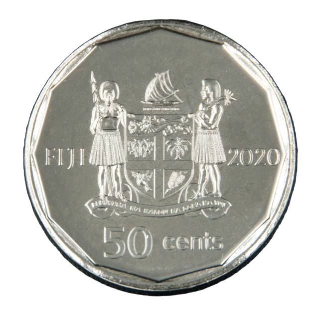 Коллекционная монета Фиджи 2020 50 центов 50 лет независимости UNC