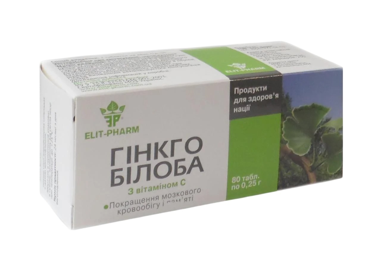 Гинкго-билоба с витамином С Элит-Фарм 80 табл. (1004972349)