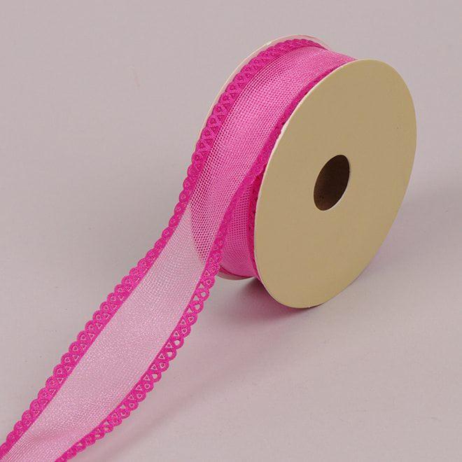 Лента декоративная Flora 2,5 см 9 м Розовый (22930)