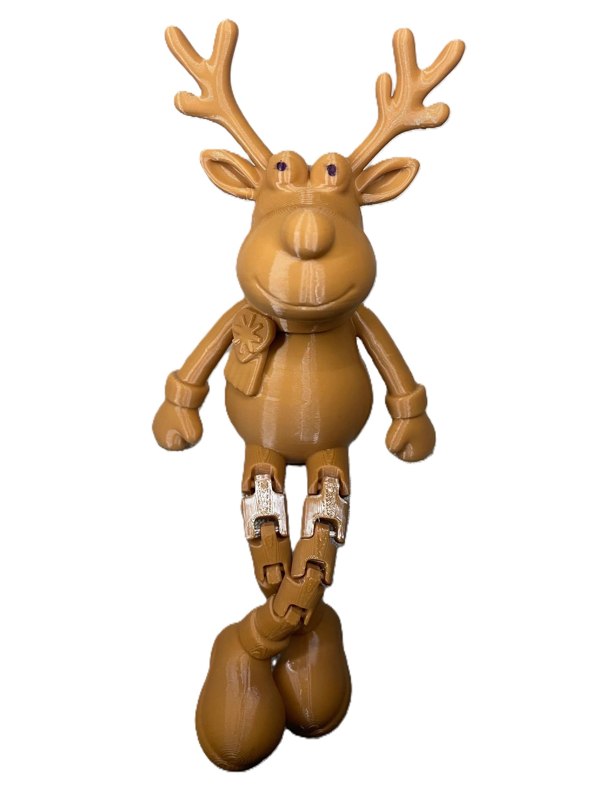 Олень новорічний рухомий 67x94x90 мм Світло-коричневий (FH26-FLX-OL01B) - фото 2