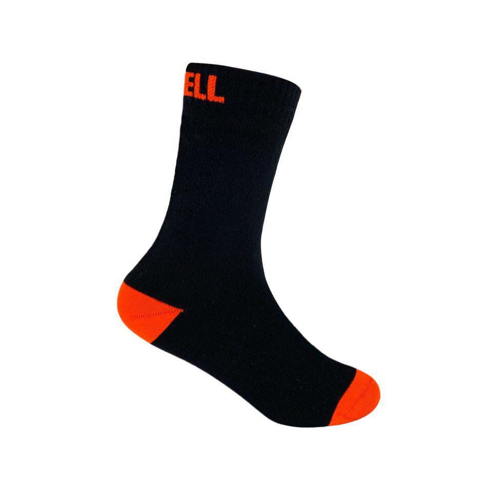 Шкарпетки водонепроникні дитячі Dexshell DS543BLKS Ultra Thin Children Sock S Junior 16-18 см Чорно-помаранчевий