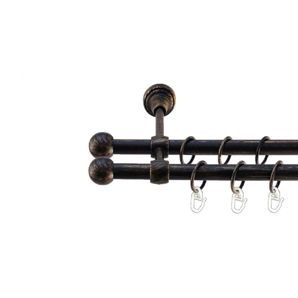 Карниз для штор Orvit Шар двухрядный гладкий 300 см Черный/золото Черное (5468271) Карниз для штор Orvit Шар двухрядный гладкий 300 см Черный/золото Черное (5468271)