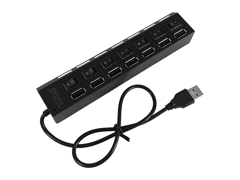 USB-хаб на 7 портов USB 2.0 с выключателями и подсветкой (65882809)