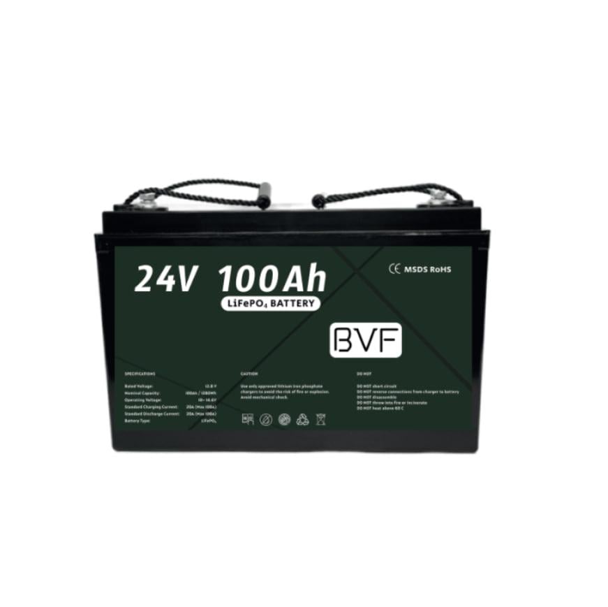 Аккумулятор литий-железо-фосфатный BVF 24V 100 Ah BMS с экраном (BVF-24v100A-SN)