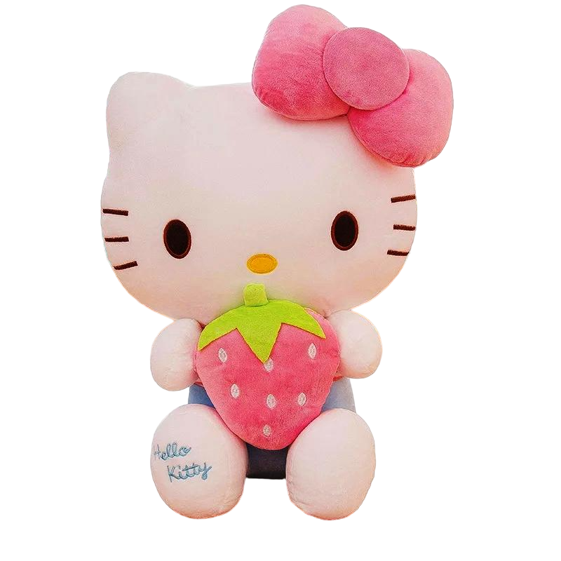 М'яка іграшка плюшева Masyasha Hello Kitty З полуничкою НKK-40 40 см Біло-рожевий (14519861) - фото 1