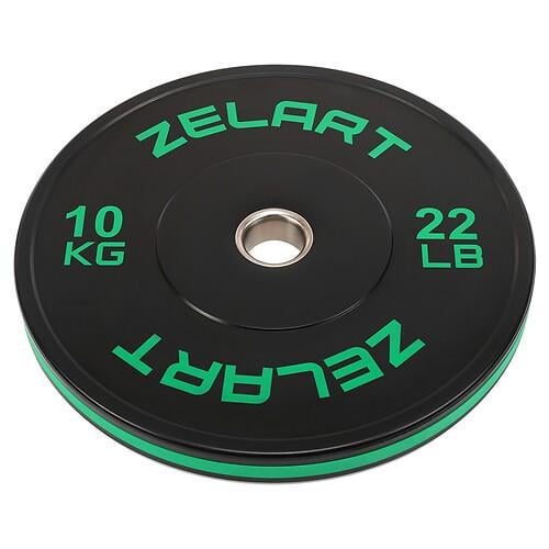 Бамперні диски гумові Zelart Bumper Plates TA-4790-10 10 кг Чорно-зелений (TA-4790-10)