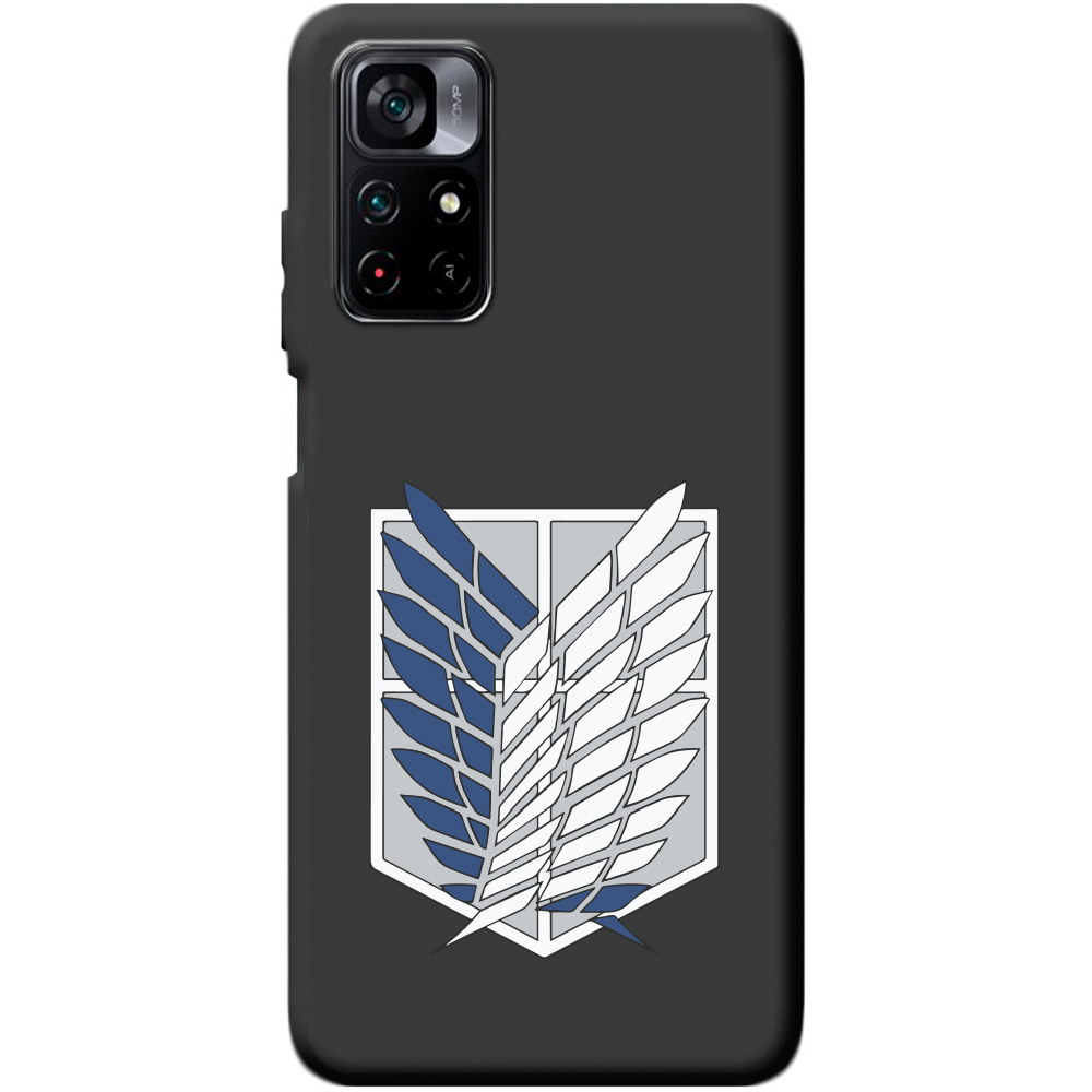 Чехол BoxFace Poco M4 Pro 5G Атака Титанов Крылья Свободы Черный силикон (43742-bk88-44259)