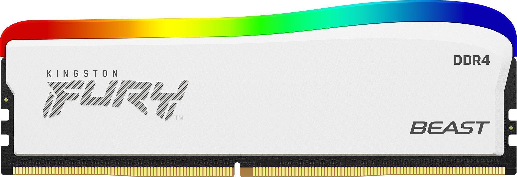 Пам'ять для настільних комп'ютерів Kingston Fury 8 GB DDR4 3600 MHz BEast RGB Special Edition White (KF436C17BWA/8)