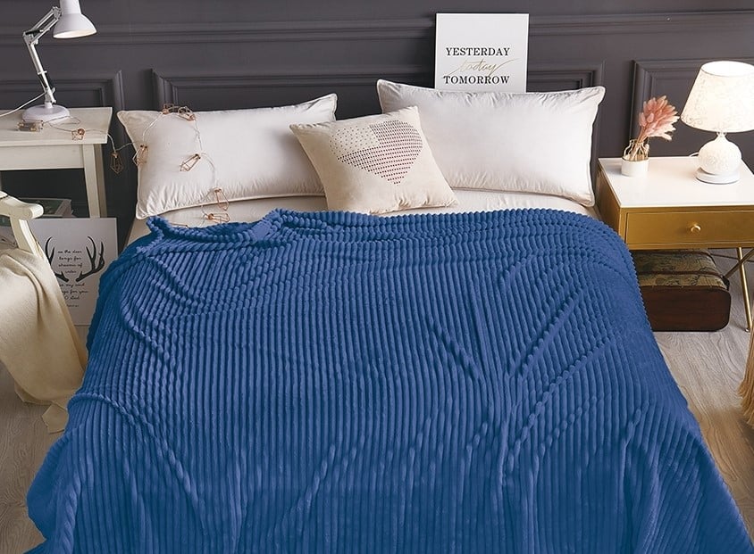 Плед TAGtextil велсофт Синий 200х220 см (АLM1939)