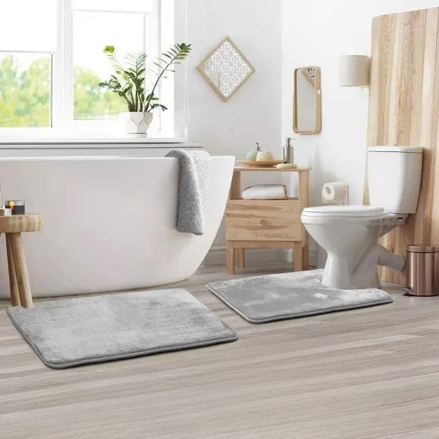 Набор ковриков в ванную и туалет Smooth Premium Memory Foam 2в1 80х50/60х50 см Серый (NK2in1Smooth0002) - фото 8 Набор ковриков в ванную и туалет Smooth Premium Memory Foam 2в1 80х50/60х50 см Серый (NK2in1Smooth0002) - фото 8