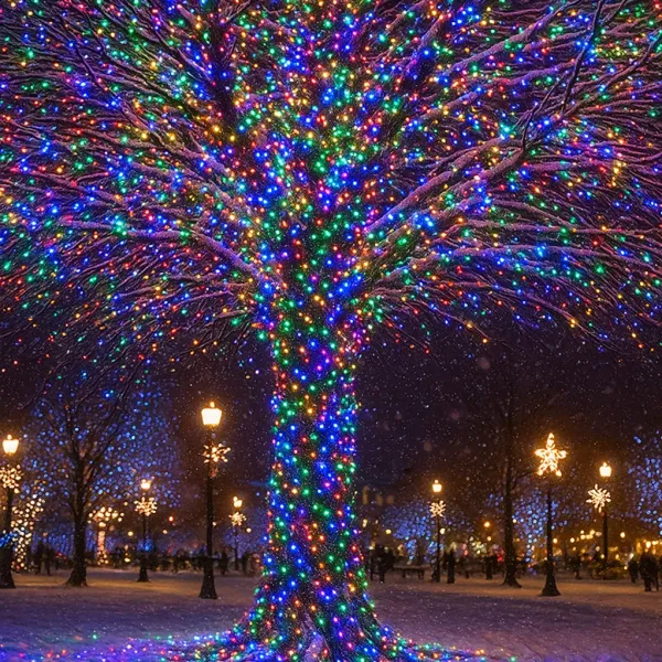 Гірлянда нитка вулична 1000 LED 100 м від мережі біла нитка Різнокольоровий - фото 1 Гірлянда нитка вулична 1000 LED 100 м від мережі біла нитка Різнокольоровий - фото 1