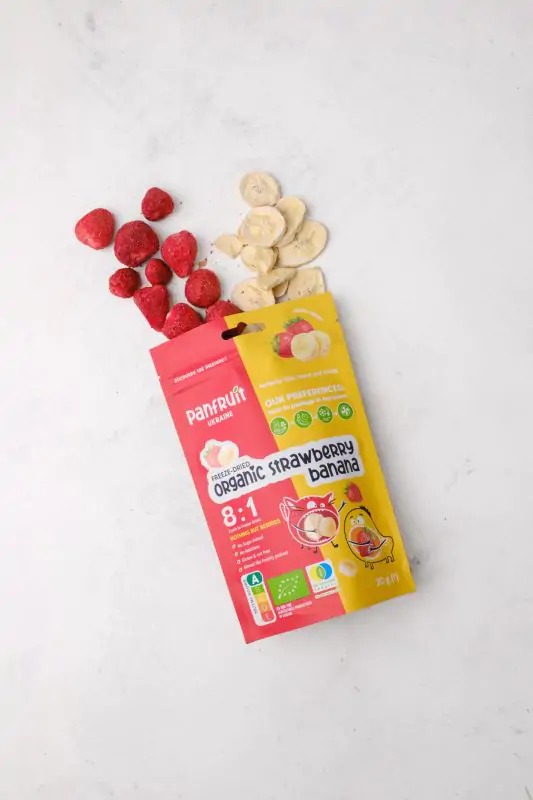 Сублимированный микс банан и клубника Panfruit органические 20 г Сублимированный микс банан и клубника Panfruit органические 20 г