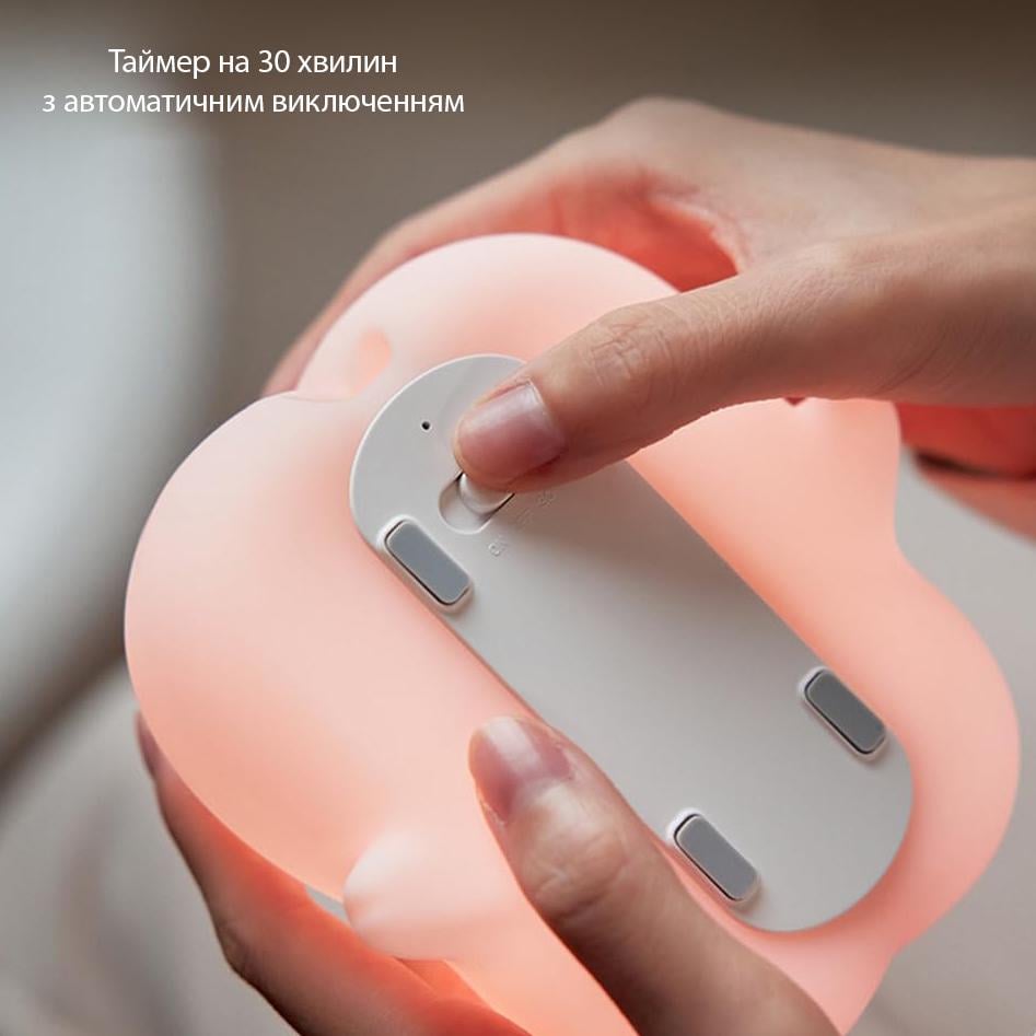 Ночник Поросенок силиконовый с регулировкой яркости таймером аккумулятором с USB зарядкой (25149401) - фото 4 Ночник Поросенок силиконовый с регулировкой яркости таймером аккумулятором с USB зарядкой (25149401) - фото 4