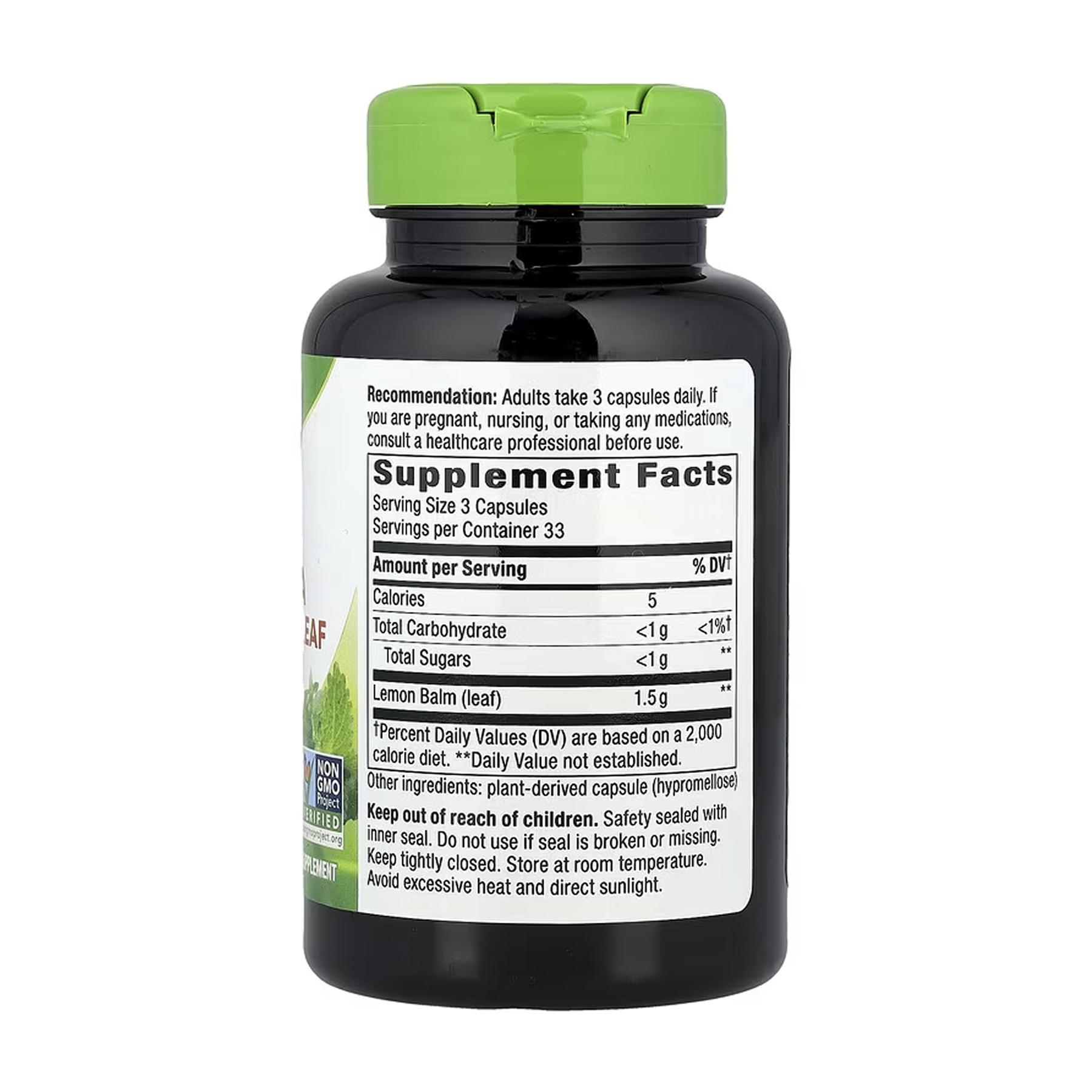 Меліса Nature's Way Melissa Lemon Balm Leaf 100 кап. - фото 2